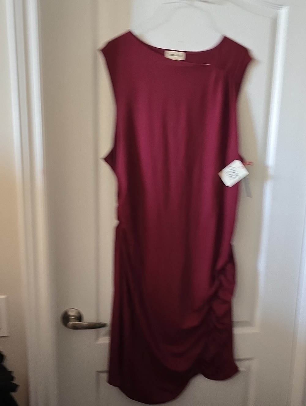 Open Edit 3XL Sleeveless Midi Dress in Wine/Burgundy